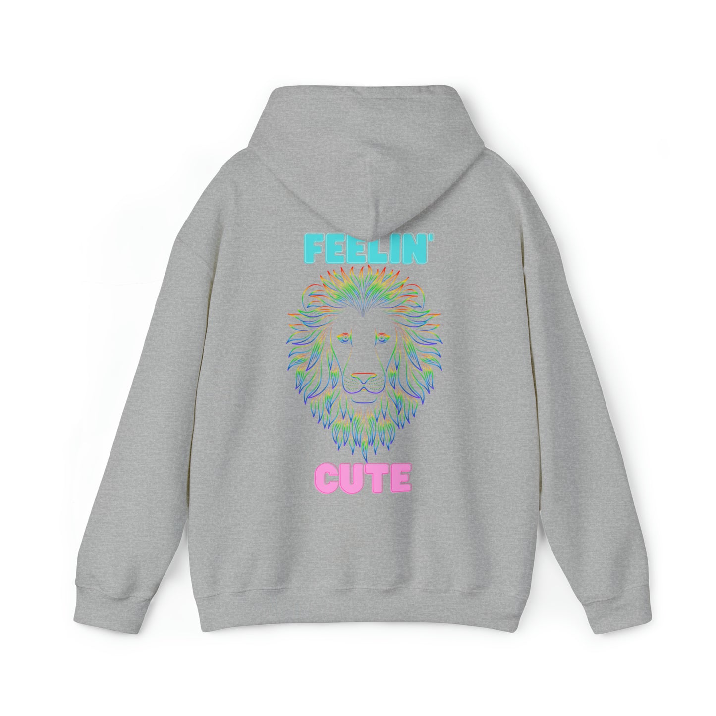 Women's Heavy Blend™ Hooded Sweatshirt - Feeling Cute Back of Hoodie w/LOGO on Front