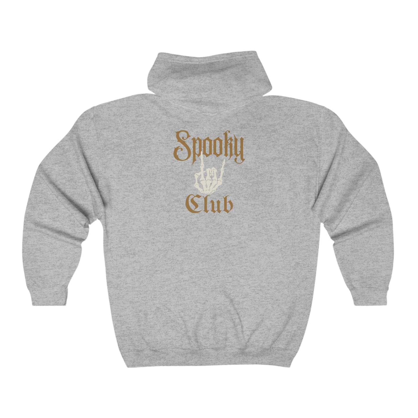 Unisex Heavy Blend™ Full Zip Hooded Sweatshirt Spooky Club on Back w/Logo on Front