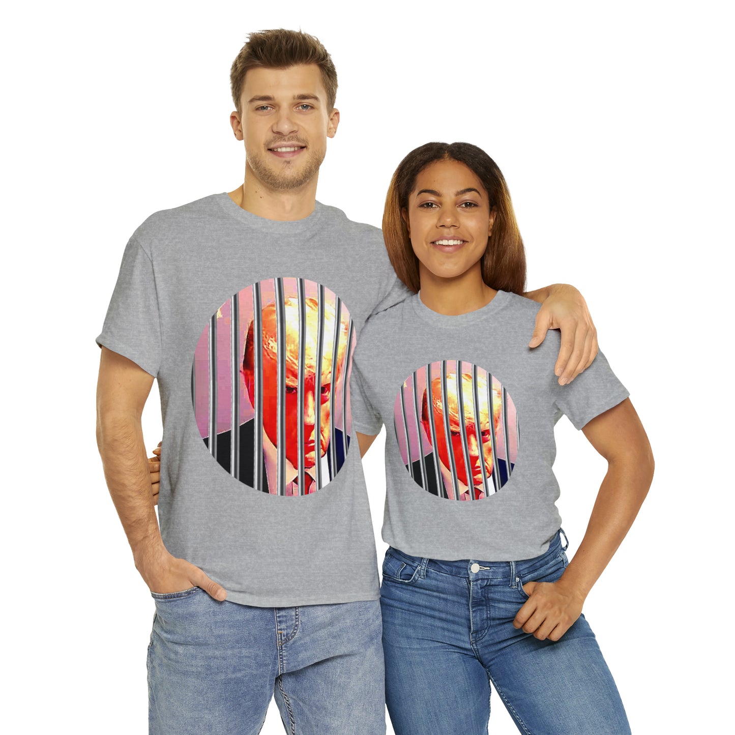 Unisex Heavy Cotton Tee, Donald Trump Behind Bars