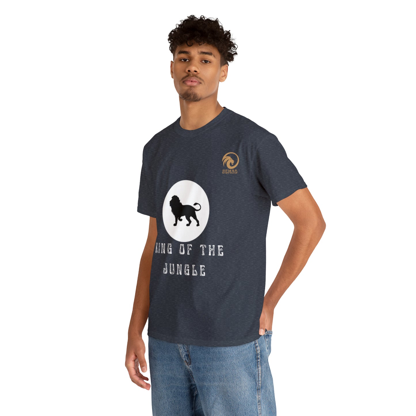 Mens Heavy Cotton Tee, King of the Jungle