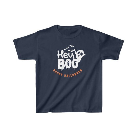 Kids Heavy Cotton™ Tee Hey Boo Happy Halloween