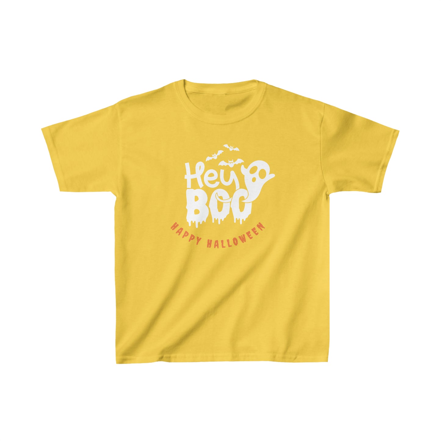 Kids Heavy Cotton™ Tee Hey Boo Happy Halloween