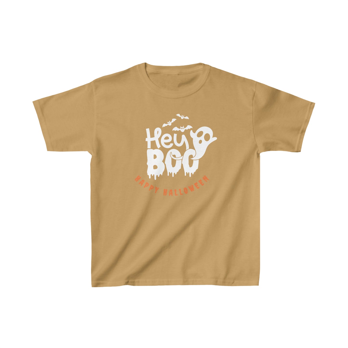 Kids Heavy Cotton™ Tee Hey Boo Happy Halloween