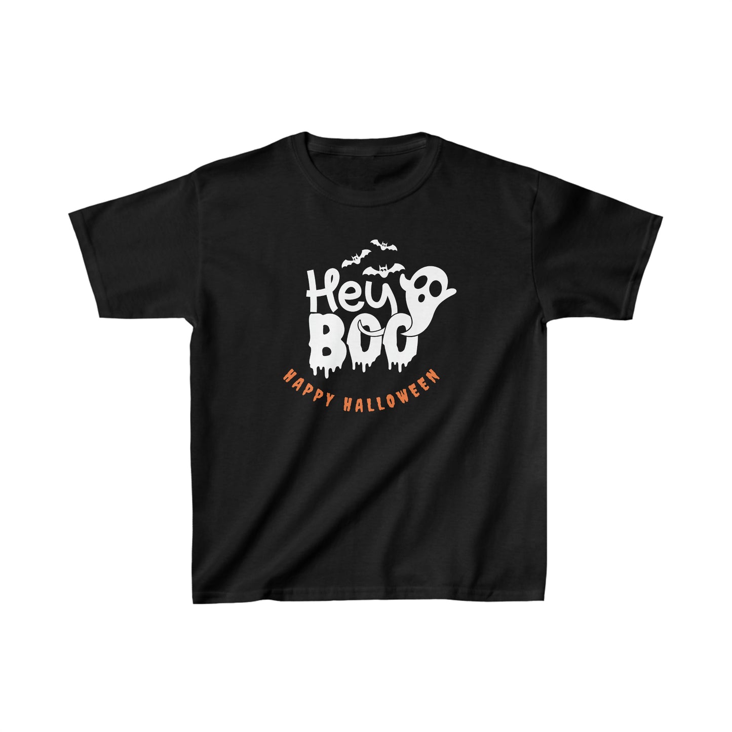 Kids Heavy Cotton™ Tee Hey Boo Happy Halloween