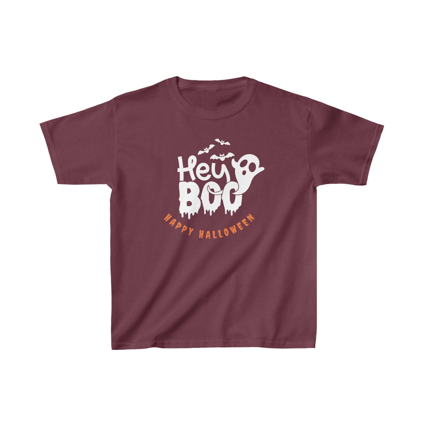 Kids Heavy Cotton™ Tee Hey Boo Happy Halloween