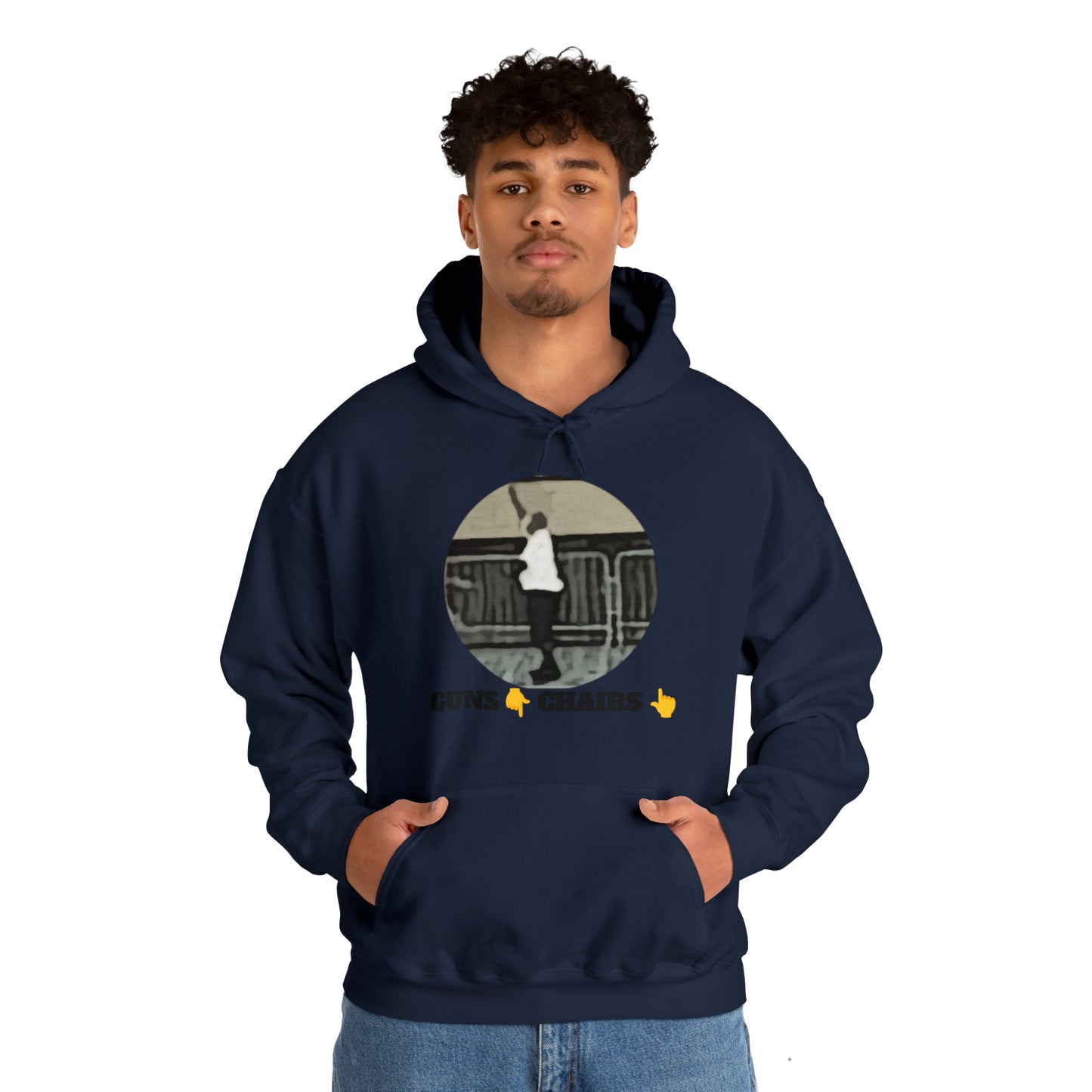 Unisex Heavy Blend™ Hooded Sweatshirt Guns Down Chairs Up TM2ARBBCIR