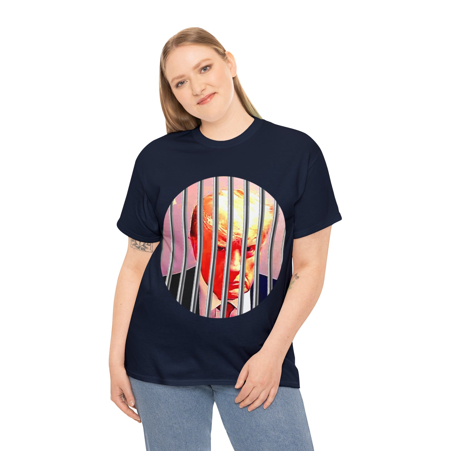 Unisex Heavy Cotton Tee, Donald Trump Behind Bars