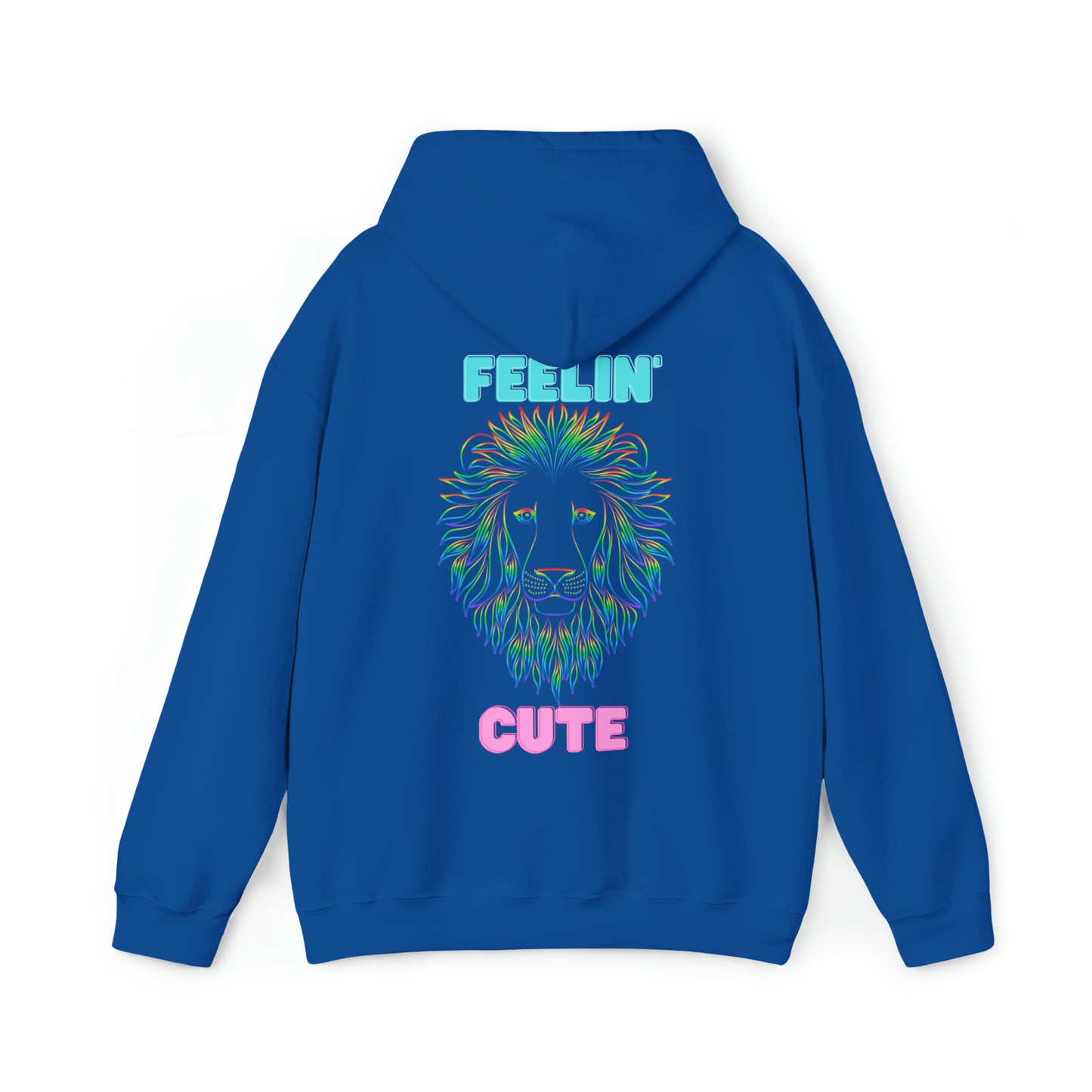 Women's Heavy Blend™ Hooded Sweatshirt - Feeling Cute Back of Hoodie w/LOGO on Front