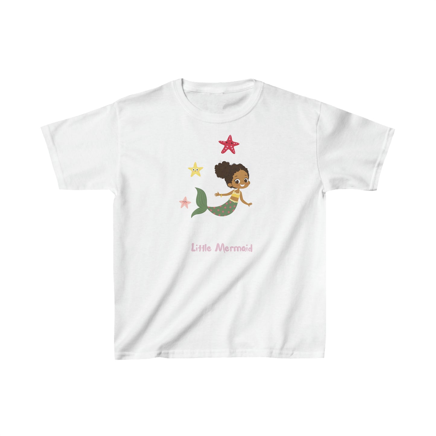 Kids Heavy Cotton™ Tee Little Mermaid with Star Fish