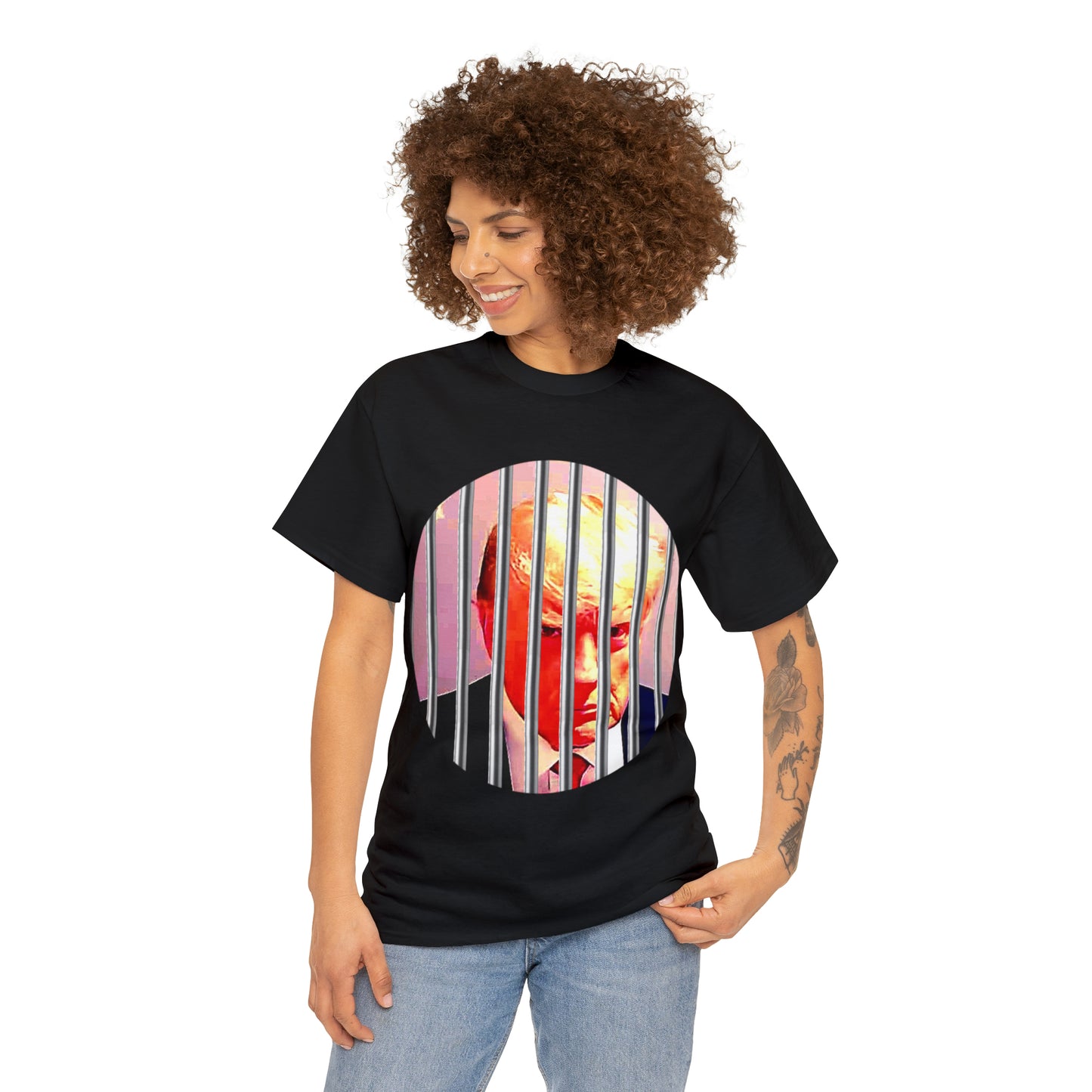 Unisex Heavy Cotton Tee, Donald Trump Behind Bars