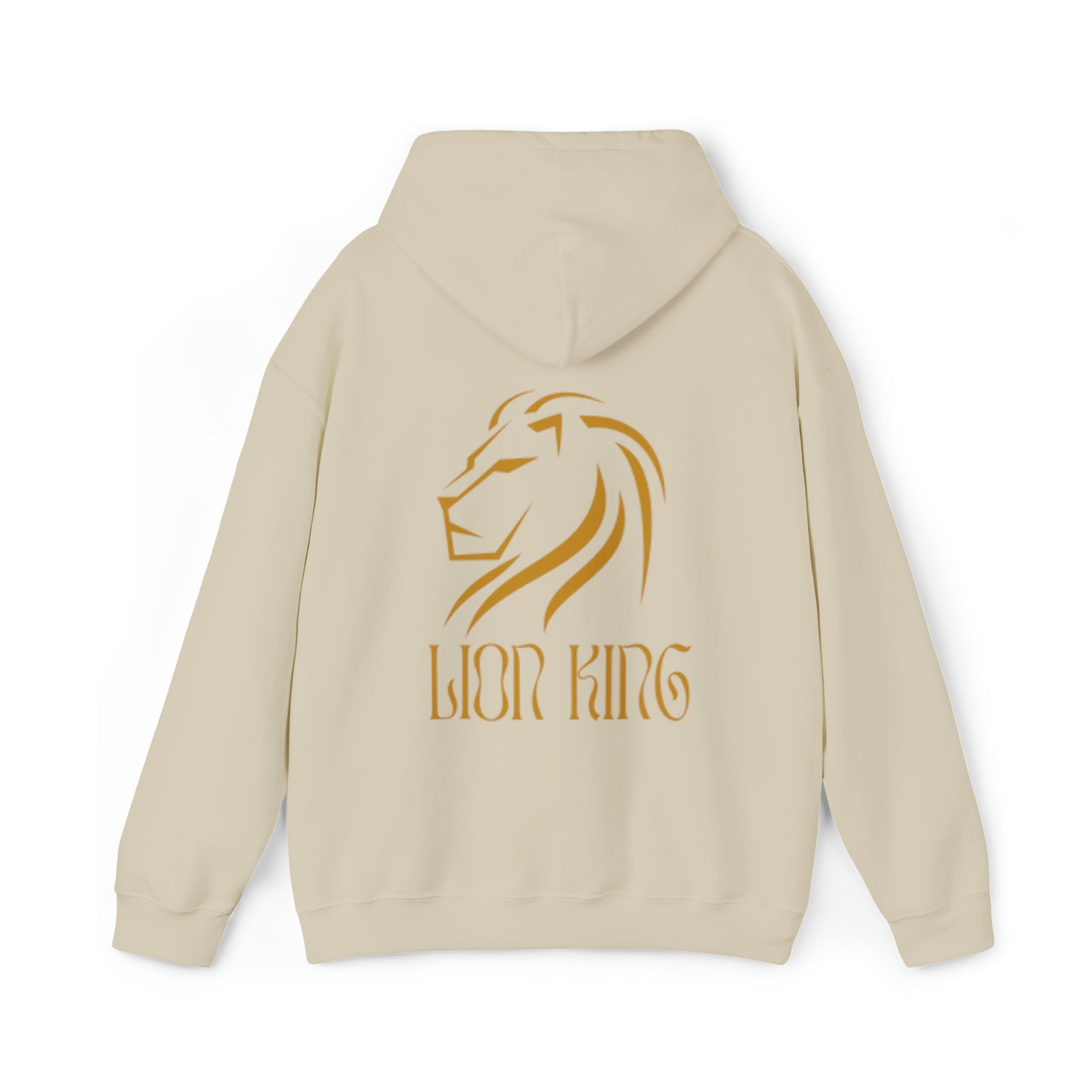 Mens Heavy Blend™ Hooded Sweatshirt - Lion King back of hoodie w/LOGO front