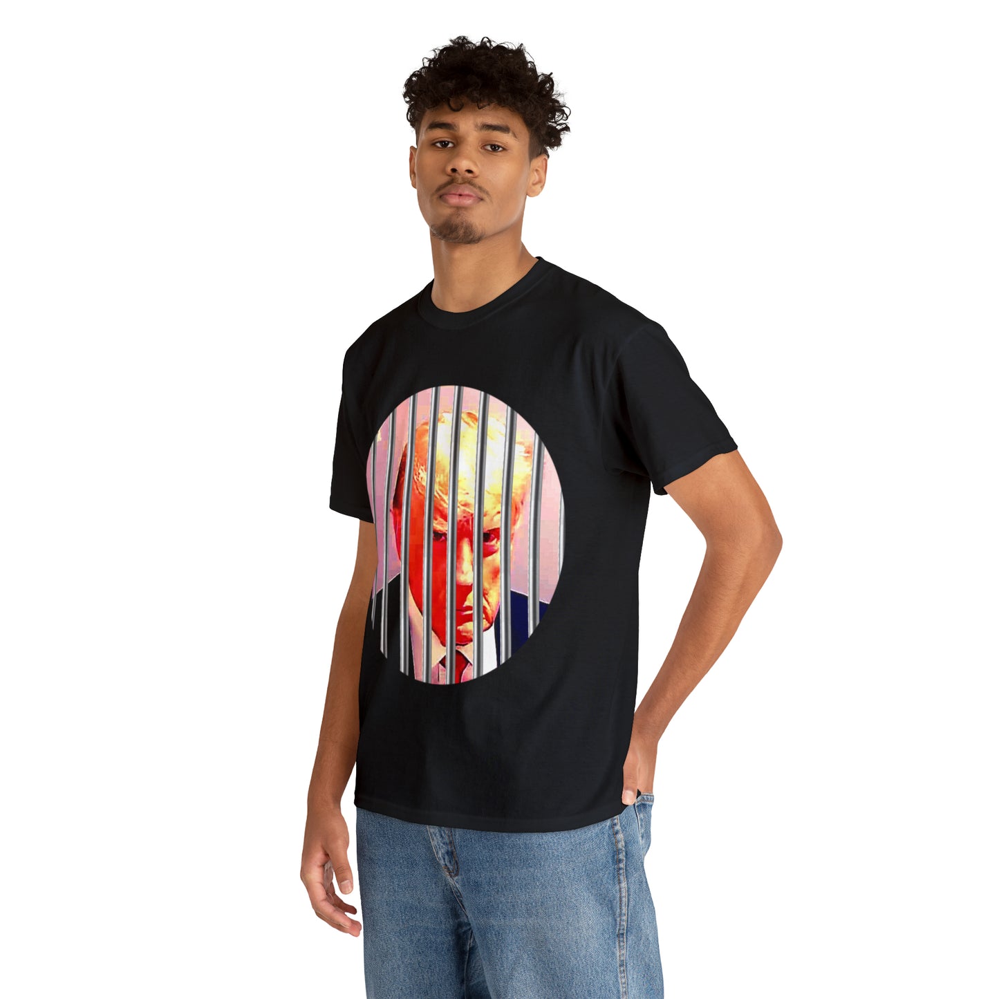 Unisex Heavy Cotton Tee, Donald Trump Behind Bars