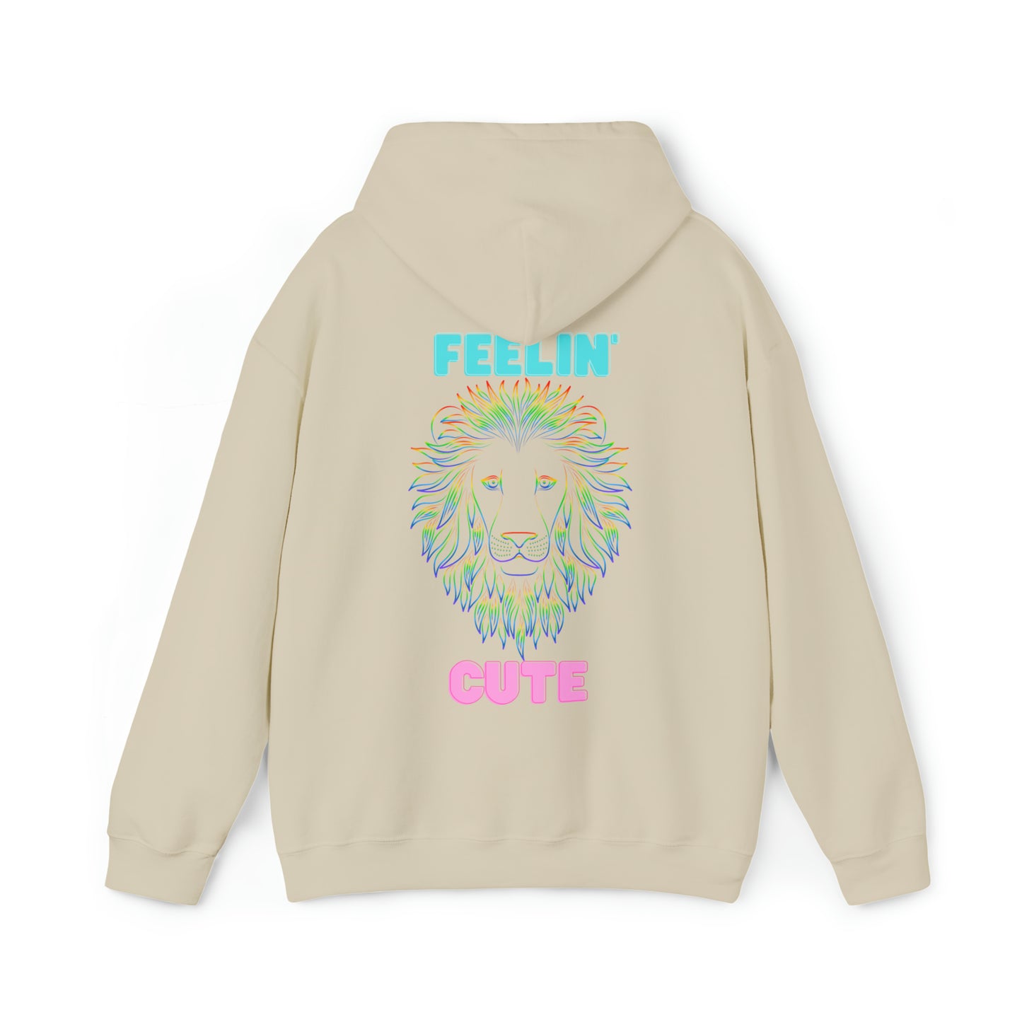 Women's Heavy Blend™ Hooded Sweatshirt - Feeling Cute Back of Hoodie w/LOGO on Front