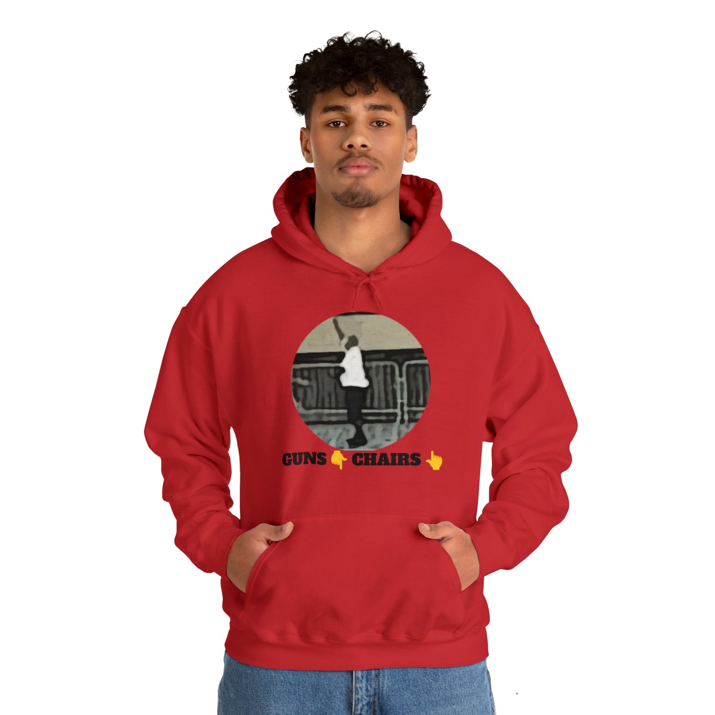 Unisex Heavy Blend™ Hooded Sweatshirt Guns Down Chairs Up TM2ARBBCIR