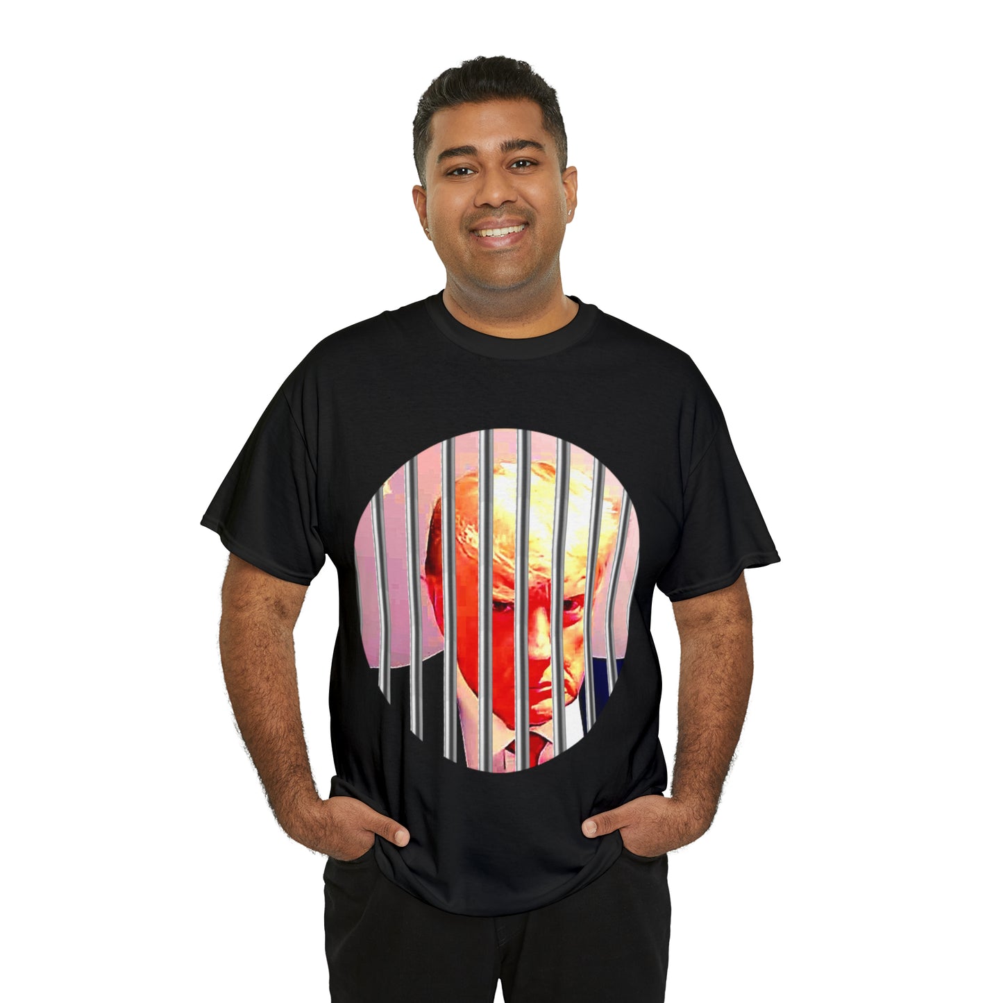 Unisex Heavy Cotton Tee, Donald Trump Behind Bars