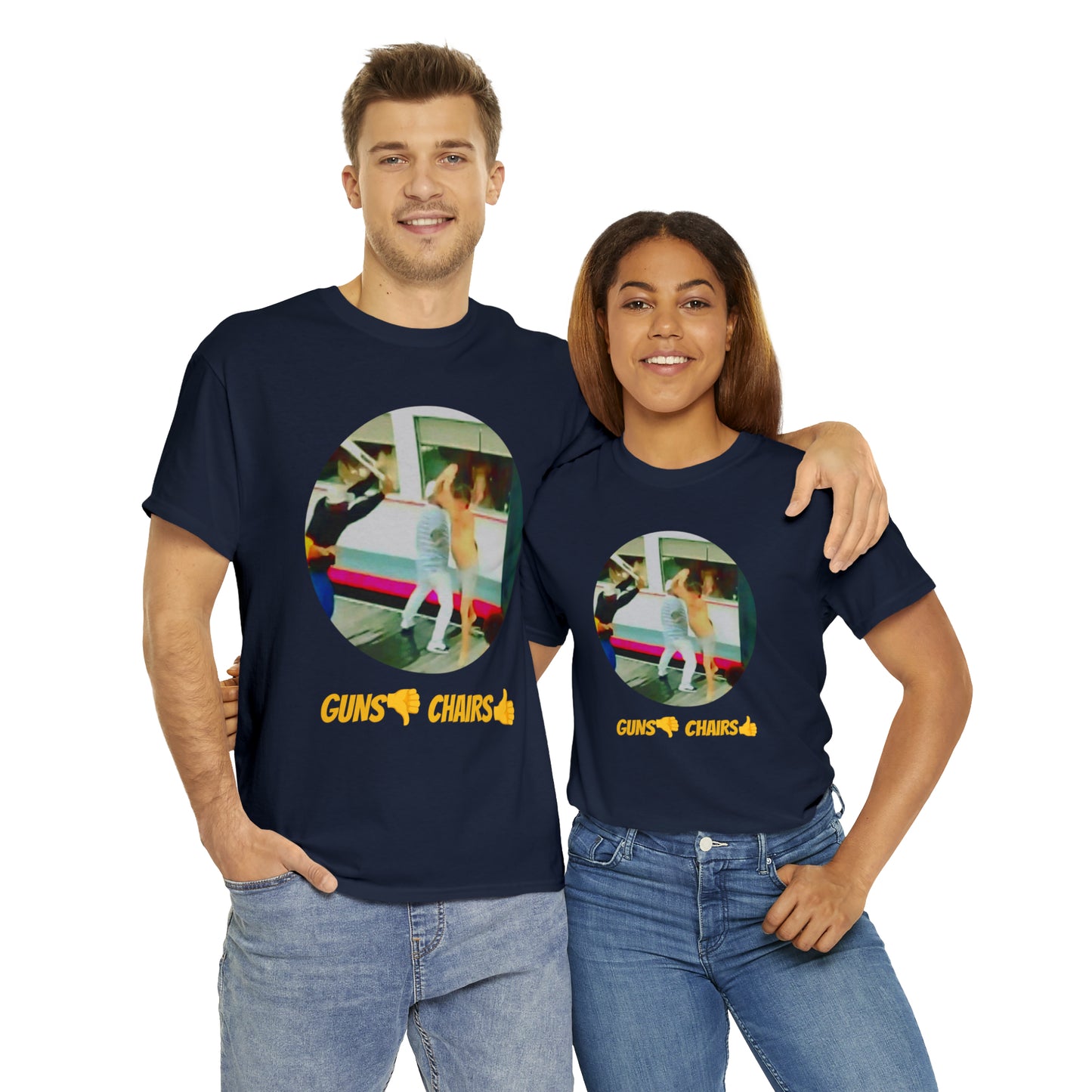 Unisex Heavy Cotton Tee, Guns Down Chairs Up, TM1GDCUCIR